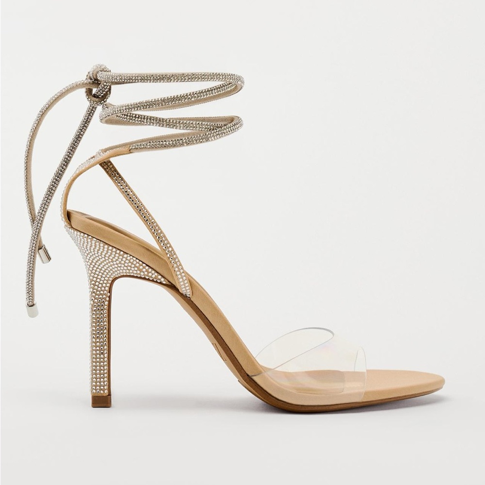 ZARA SPARKLY VINYL SANDALS NWT